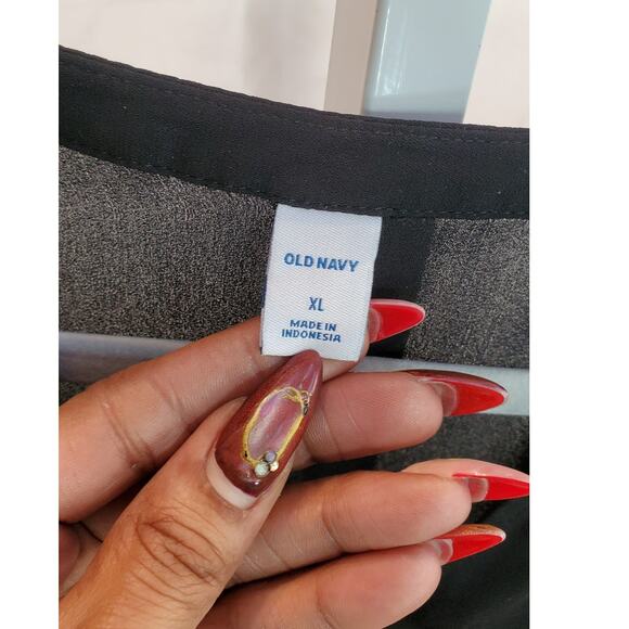 Old Navy Black Sheer Overlay Sleeveless V-Neck Dress With Slip XL - Picture 3 of 8